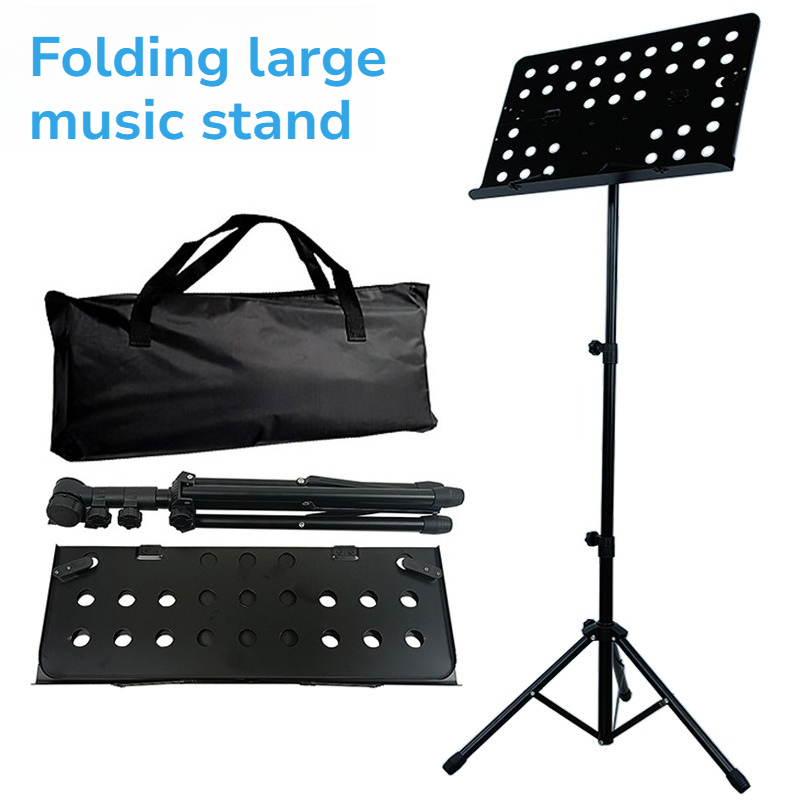 Music Stand Folding - Metal Folding Large Music Stand Black