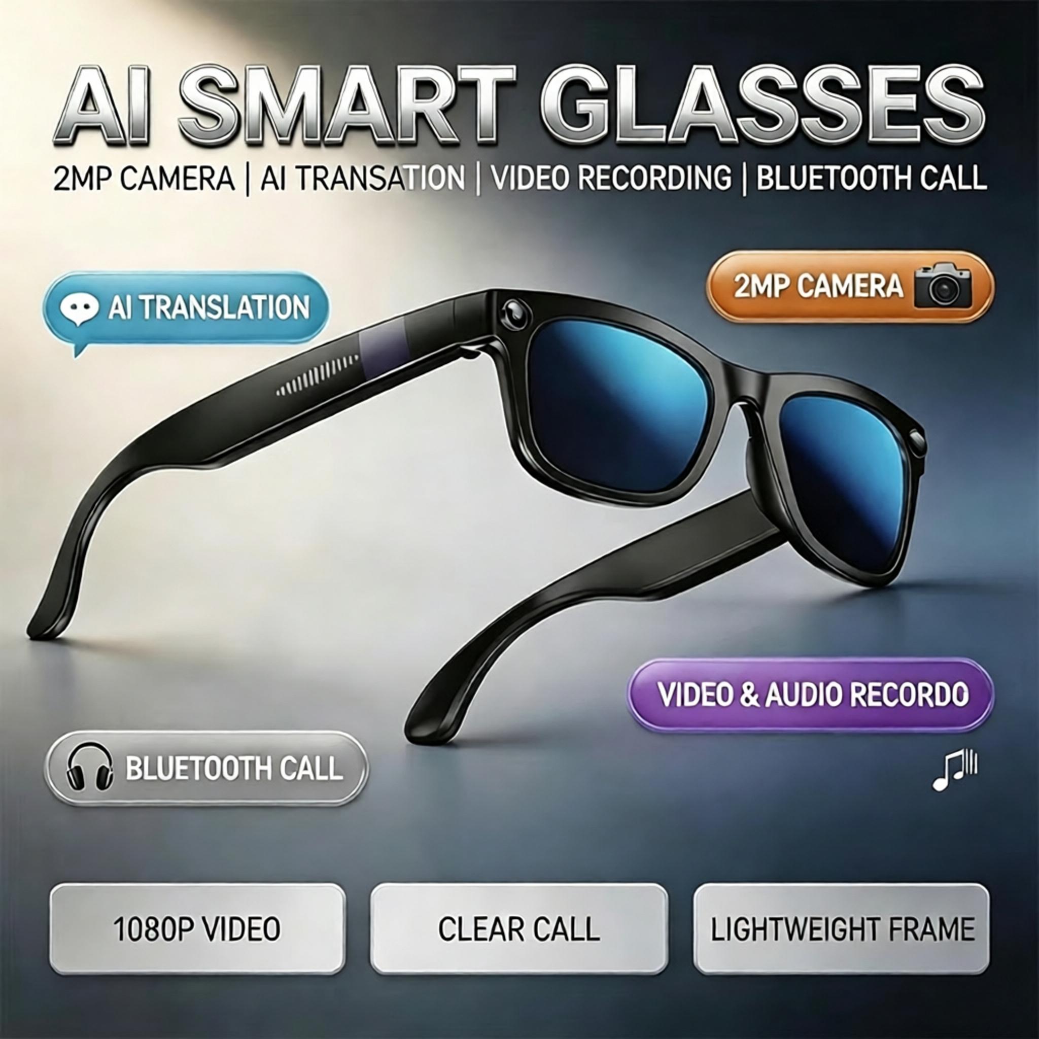 New AI Bluetooth Smart Glasses - đánh giá và giá Audio Music Videos