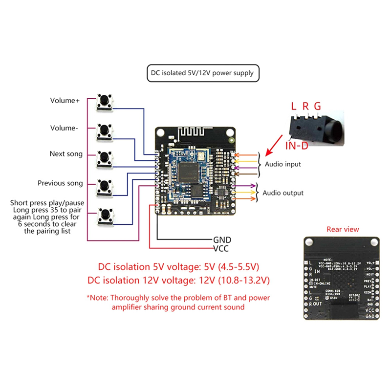 DC 5V/12V Bluetooth Music Modu - đánh giá và giá Audio Music Add