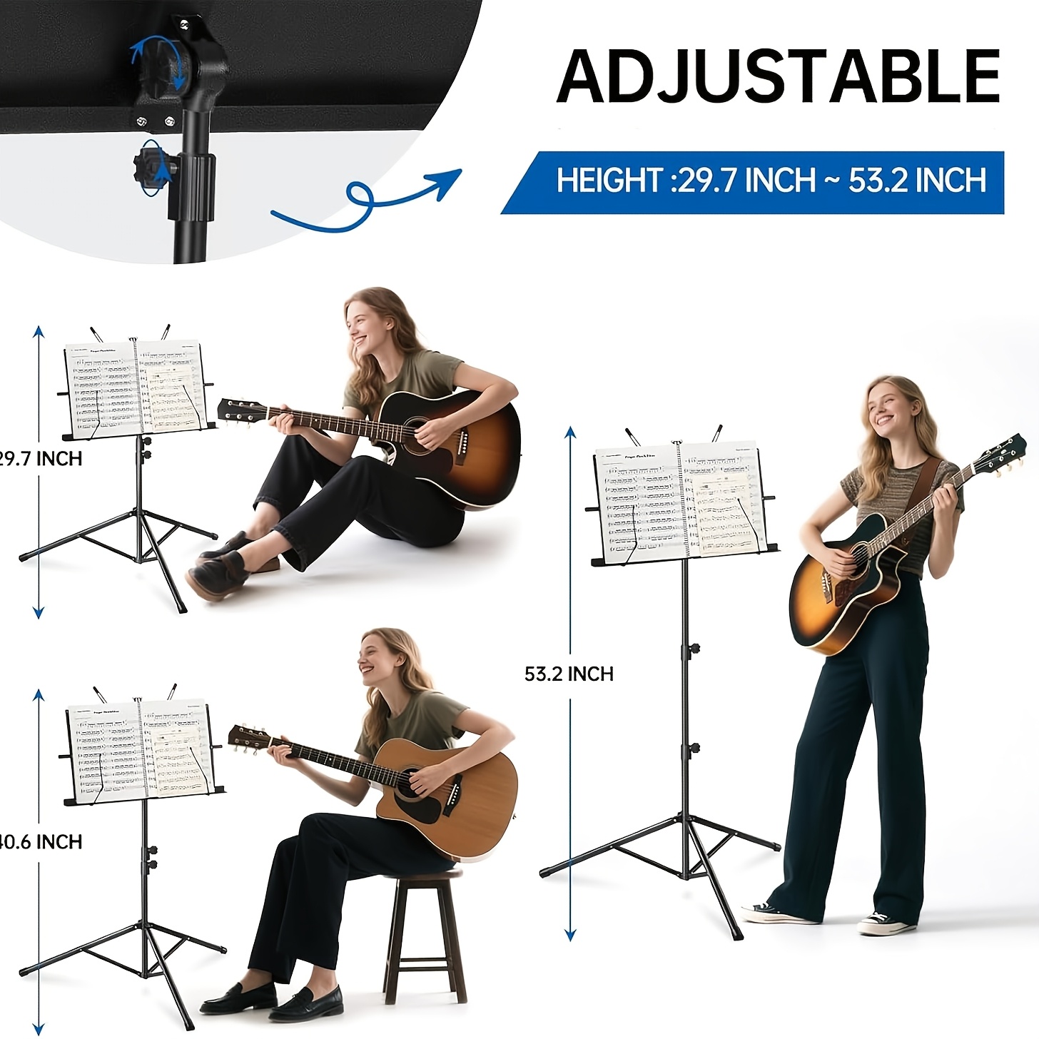 2-in-1 Foldable & Portable She - đánh giá và giá Music Stand Folding