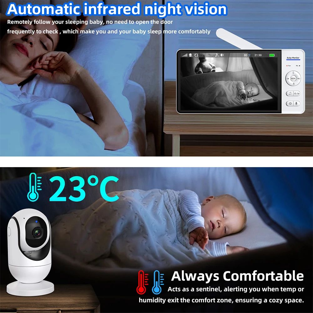 7 Inch Video Baby Monitor Nigh - đánh giá và giá Audio Music Videos