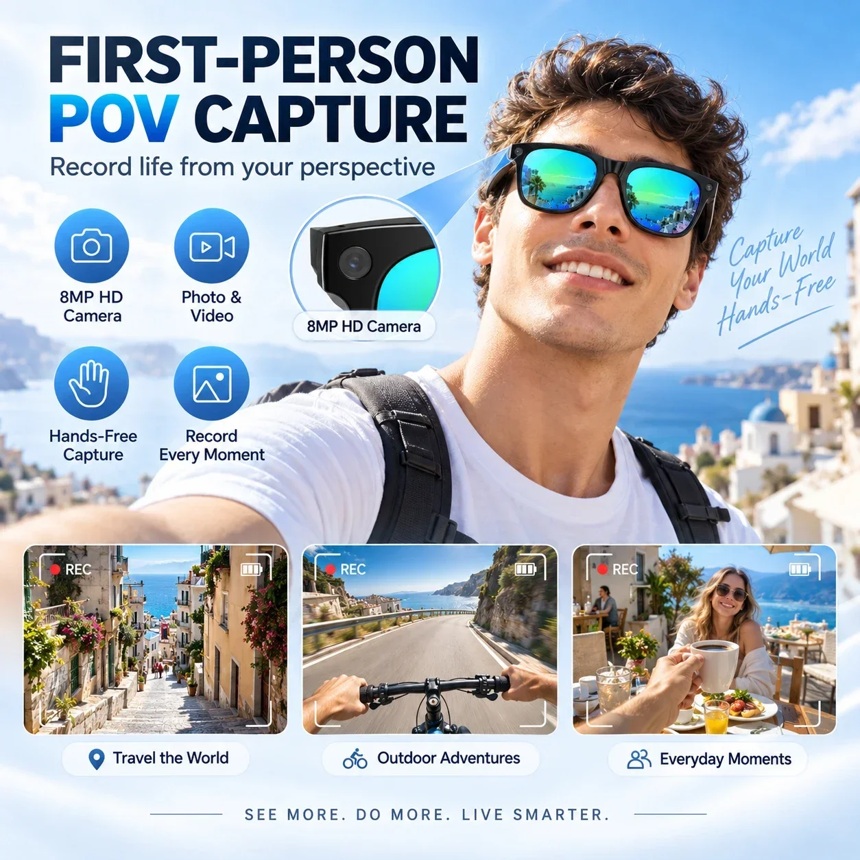 800W HD Smart Glasses Camera M - đánh giá và giá Audio Music Free Online