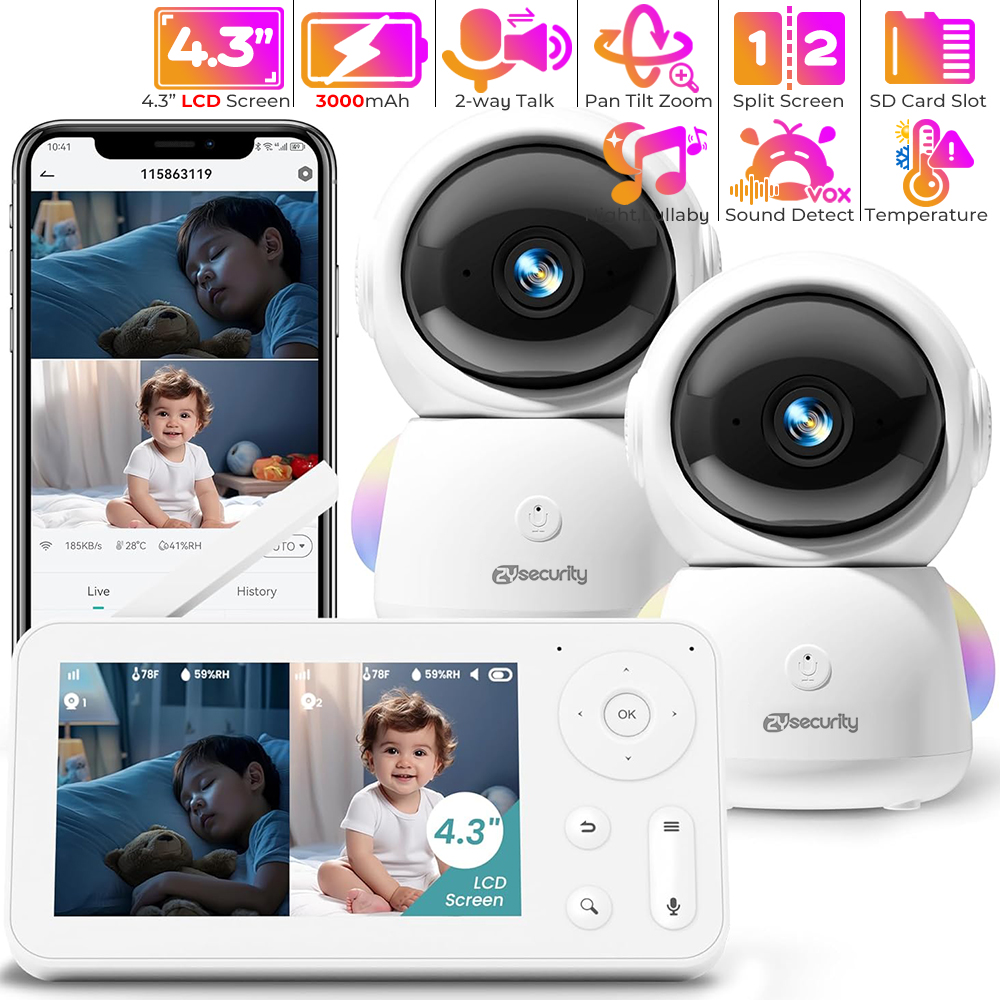 2K Baby Monitor with 2 Cameras - đánh giá và giá Audio Music Videos