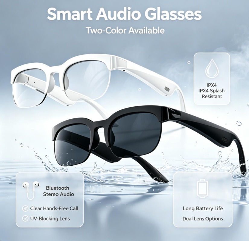 2 Colors Smart Audio Glasses B - đánh giá và giá Audio Music Videos